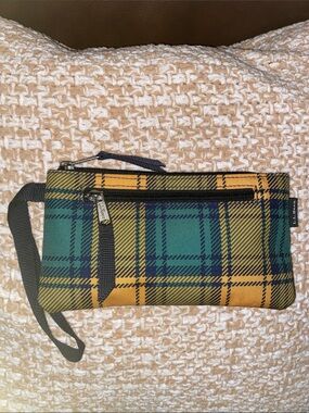 L.L. Bean Plaid Wristlet Pouch.